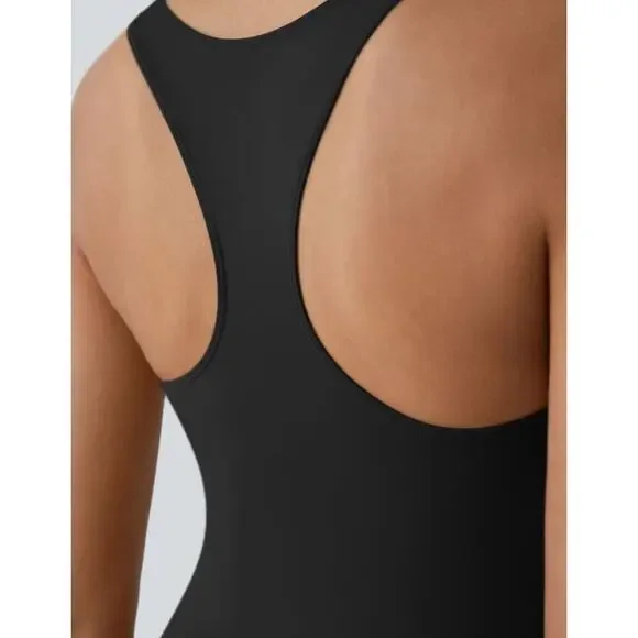 Halara Deep V Neck Racerback 2-in-1 Side Pocket Flare Mini Casual Dress - Picture 4 of 12